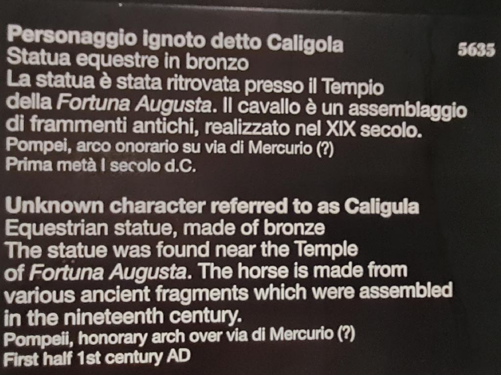 Arch of Caligula, Pompeii. April 2023. Descriptive card. Photo courtesy of Giuseppe Ciaramella.