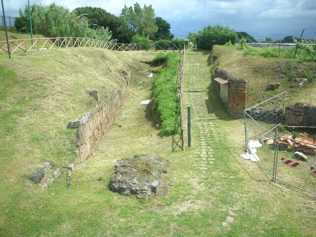 Vesuvian Gate Pompeii.  May 2010. Looking east along site of city walls from north end of gate. Photo courtesy of Ivo van der Graaff.

