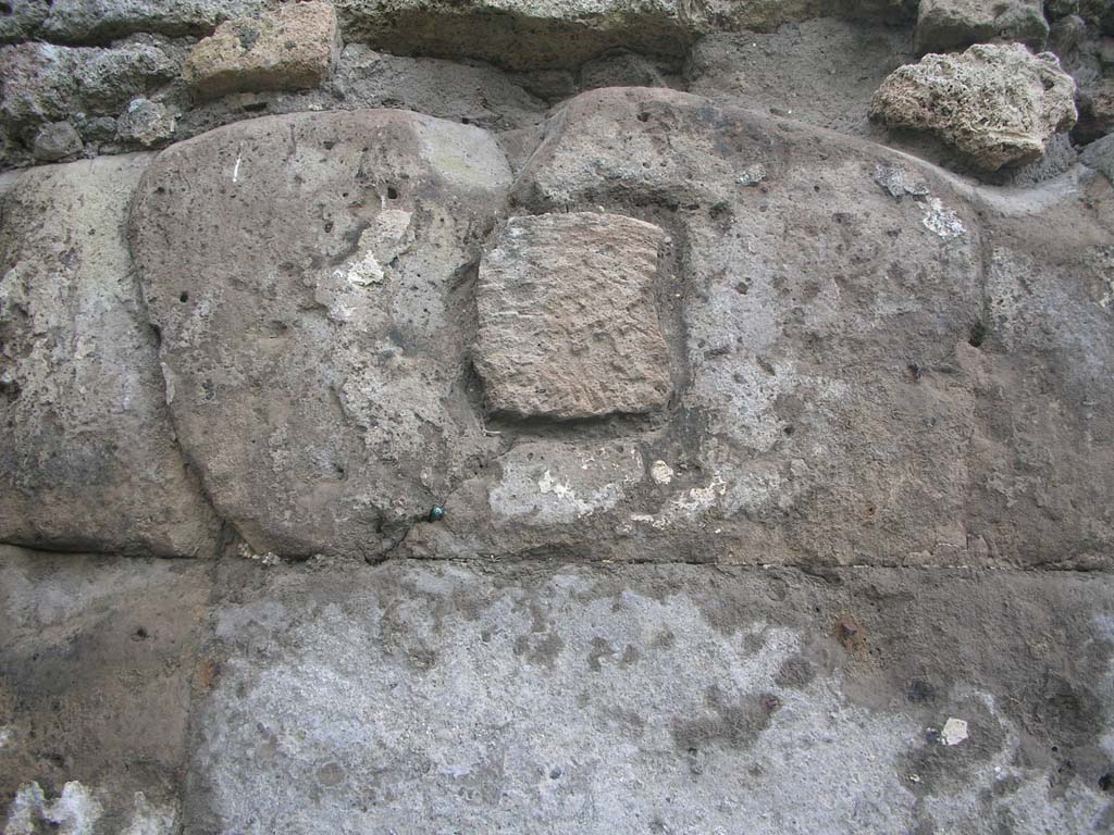 Vesuvian Gate Pompeii. May 2010. Detail from west wall at north end. Photo courtesy of Ivo van der Graaff.
