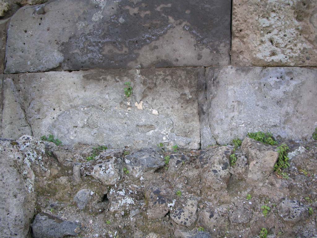 Vesuvian Gate, Pompeii. May 2010. Detail from west wall at north end. Photo courtesy of Ivo van der Graaff.