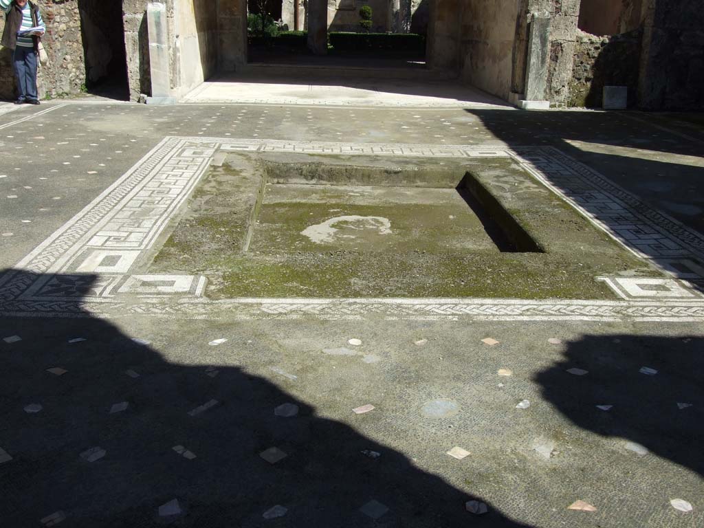 V.1.26 Pompeii. March 2009. Room “b”, looking east across impluvium in atrium.