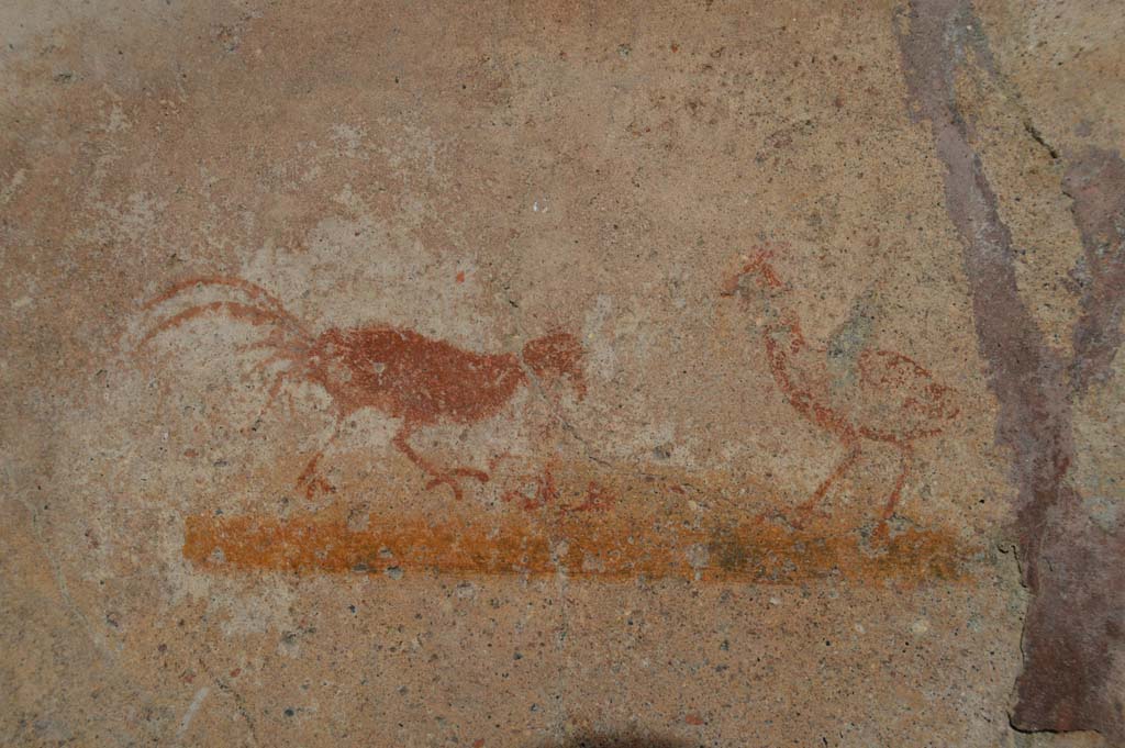 VI.16.33 Pompeii. March 2018. Painting of two birds from east wall of bar-room.
Foto Taylor Lauritsen, ERC Grant 681269 DCOR.

