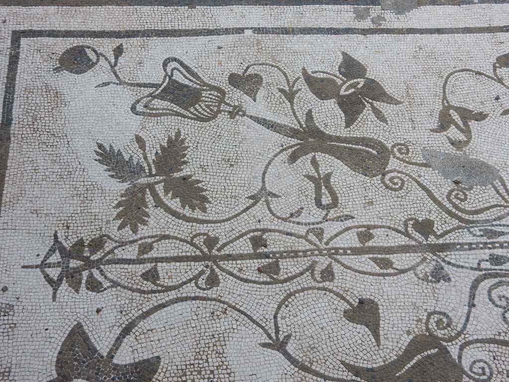 VII.16.13 Pompeii. June 2019. Detail from entrance mosaic. Photo courtesy Buzz Ferebee.

