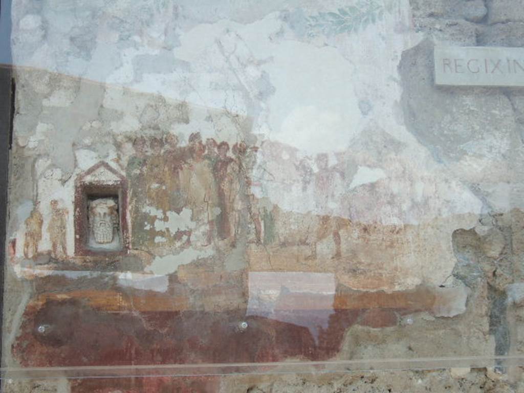 IX.7.1 Pompeii. April 2022. 
Painting on wall in Antiquarium, showing procession in honour of the goddess Cybele. Photo courtesy of Giuseppe Ciaramella.
