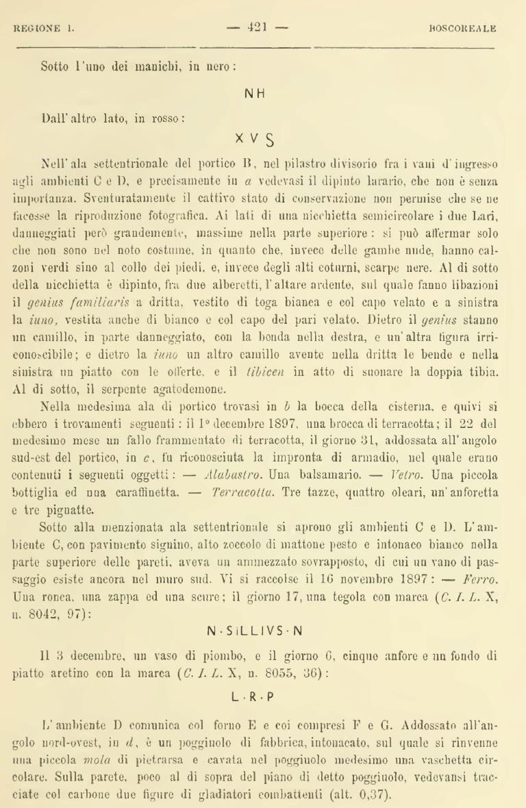 Boscoreale, Villa Rustica in propriet Cirillo. Notizie degli Scavi, 1898, p.421.