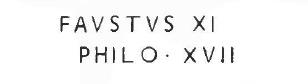 Boscotrecase, Villa di L. Arellius Successus. Inscription traced on the zoccolo in red cursive letters, almost faded.
FAUSTUS XI
PHILO XVII
According to Garcia y Garcia this is CIL IV 5431.
See Garcia y Garcia L., 2017. Scavi Privati nel Territorio di Pompei. Roma: Arbor Sapientiae, N.30, p. 190-3.
See Notizie degli Scavi di Antichit, 1899, p.298.
