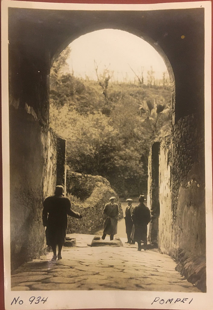 Pompeii Porta Marina, c.1920-1930’s. Looking west from gateway.
Photo courtesy of Rick Bauer.

