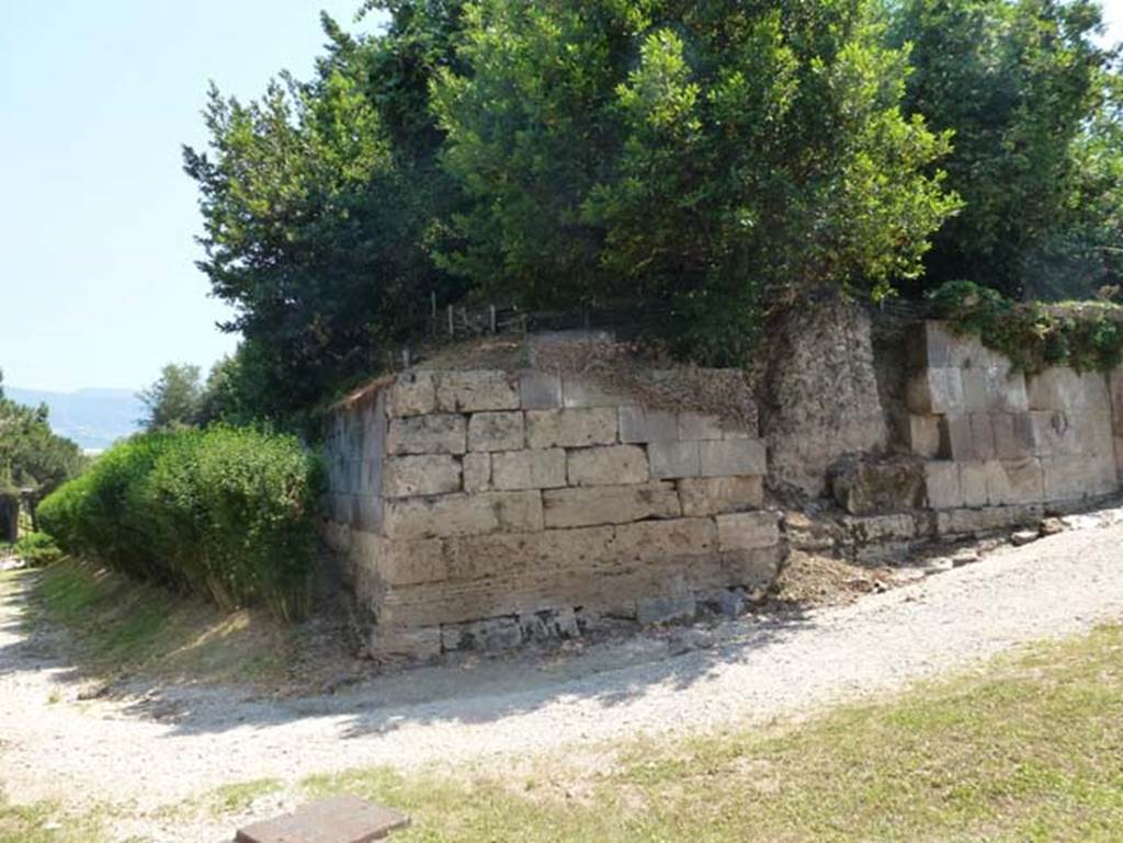 Porta di Sarno or Sarnus Gate. June 2012. Looking south towards south-east corner of gate, and city walls.  Photo courtesy of Michael Binns.
