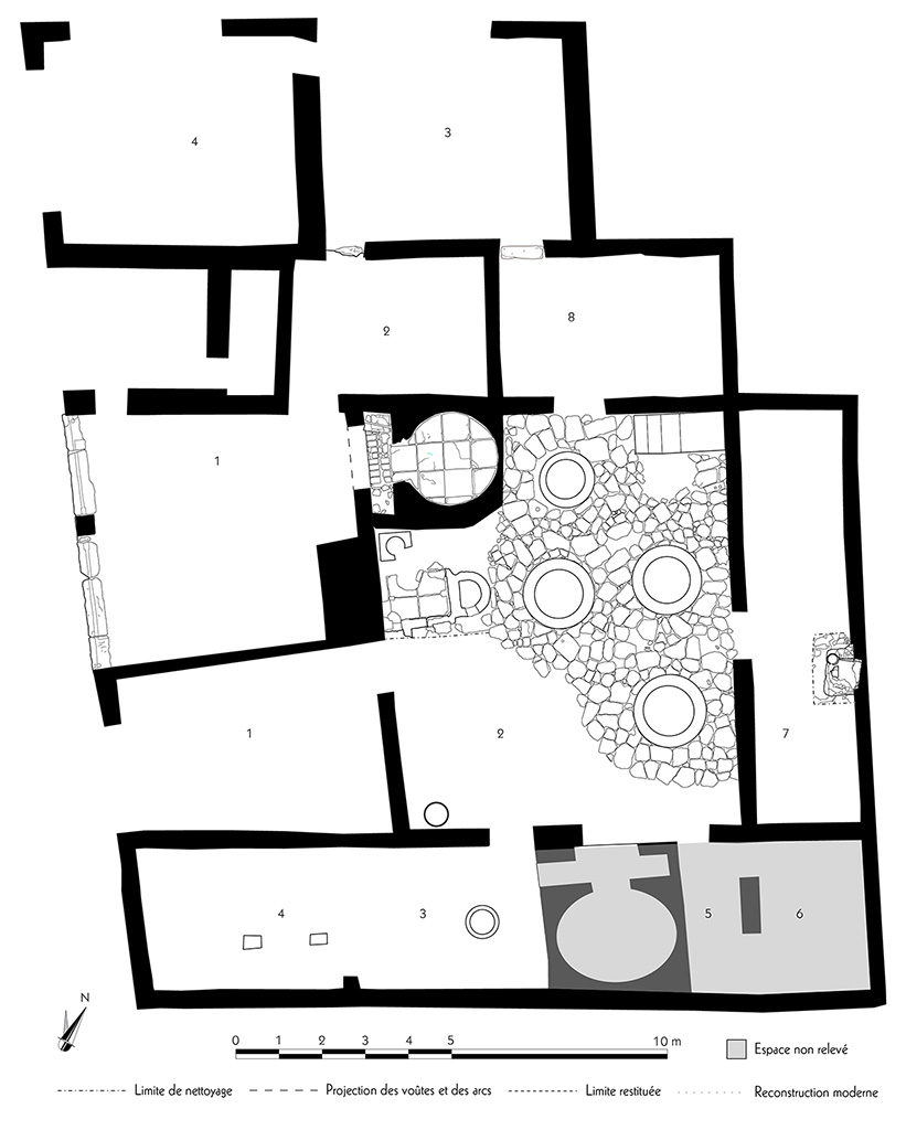 Fig. 13  Pompi, boulangeries I 4, 12 et I 4, 13-17  Relev des deux boulangeries.
chelle : 1/100.
Relev / dessin : N. Monteix / S. Mencarelli  EFR. Utilisation soumise  CC-BY-NC-SA 4.0