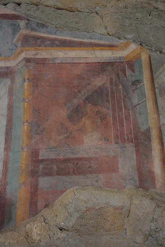 I.6.2 Pompeii. September 2019. Detail from upper east end of north wall.
Foto Annette Haug, ERC Grant 681269 DÉCOR.
