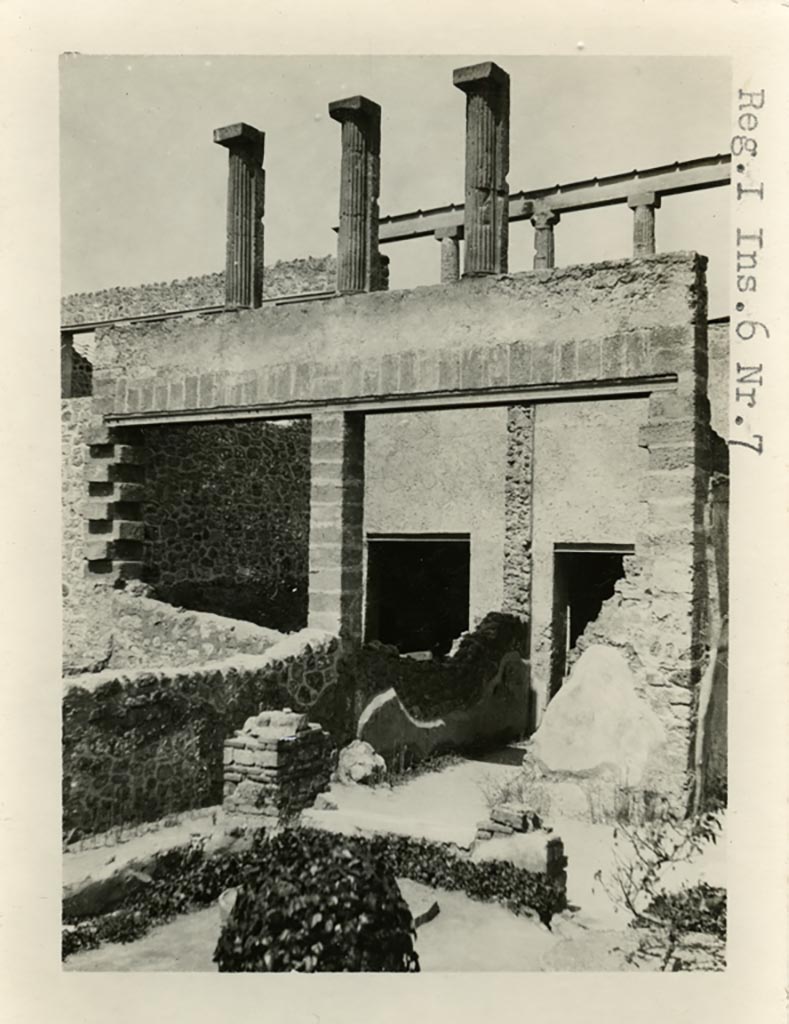 I.6.7 Pompeii. Pre-1937-39. Looking north-west from garden area.
Photo courtesy of American Academy in Rome, Photographic Archive. Warsher collection no. 1855
