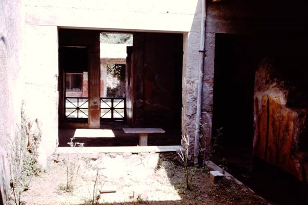 I.7.3 Pompeii. 1964. Looking north from garden towards window in atrium.  Photo by Stanley A. Jashemski.
Source: The Wilhelmina and Stanley A. Jashemski archive in the University of Maryland Library, Special Collections (See collection page) and made available under the Creative Commons Attribution-Non Commercial License v.4. See Licence and use details.
J64f1806
