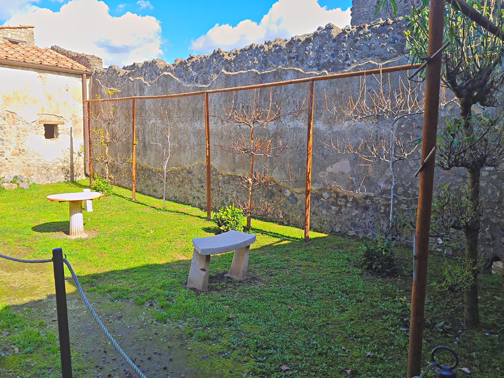 I.7.12 Pompeii. March 2024. Looking north along east side of garden area. Photo courtesy of Giuseppe Ciaramella.