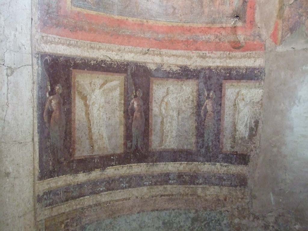 I.10.4 Pompeii. May 2006. Room 48, painted figures in semi-circular alcove.