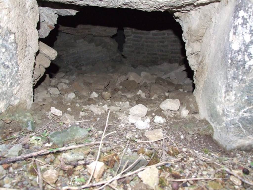 I.10.4 Pompeii. March 2009. Lower floor. Room D. Looking through front to inside of praefurnium.