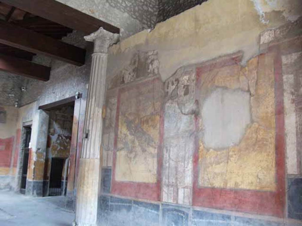 I.10.4 Pompeii. May 2010. Room 8, looking north east towards the east wall of the tablinum, and atrium.