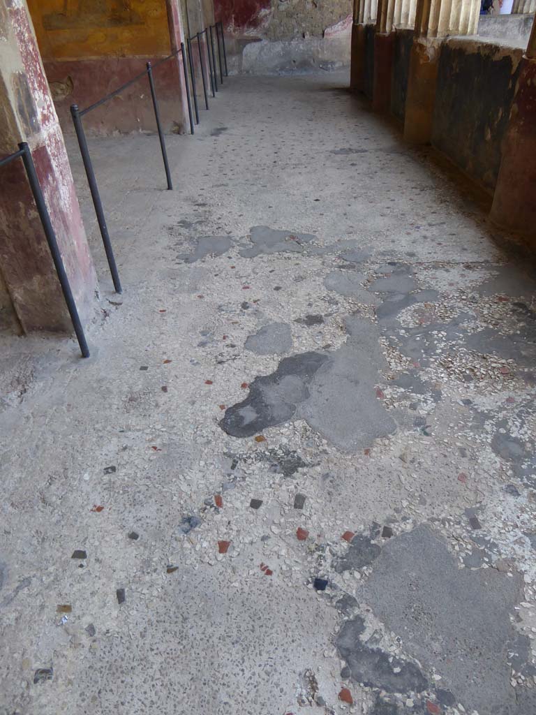 I.10.4 Pompeii. September 2018. Looking west across flooring in south portico.  
Foto Annette Haug, ERC Grant 681269 DÉCOR.
