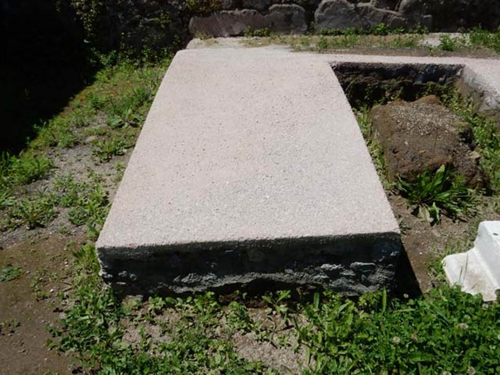 I.14.12, Pompeii. May 2018. Detail of triclinium. Photo courtesy of Buzz Ferebee

