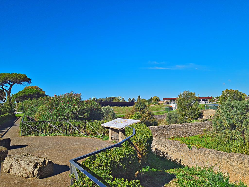 Walk around south wall. October 2024. Looking west across vantage point. Photo courtesy of Giuseppe Ciaramella.