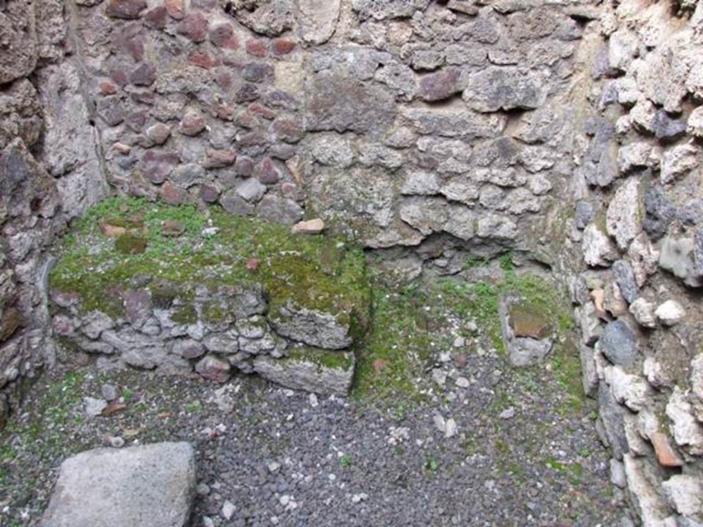 V.2.13 Pompeii, March 2009. Kitchen, latrine in north-east corner.