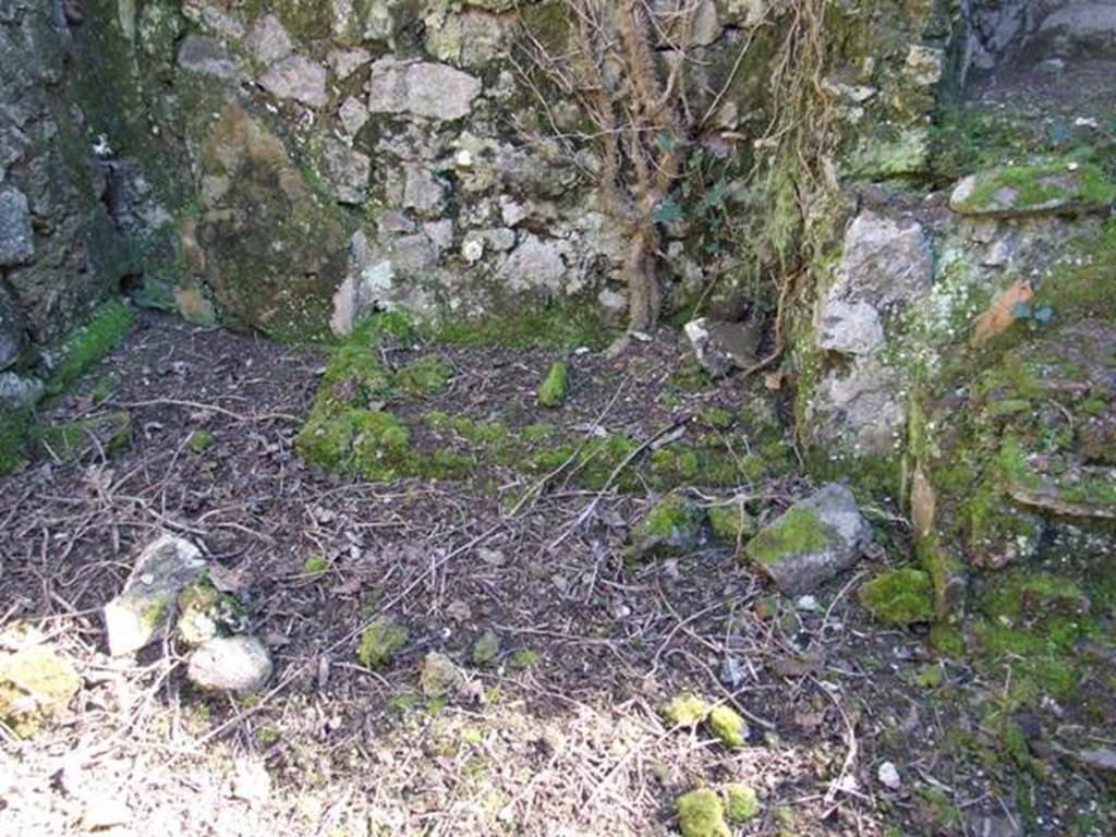 V.3.11 Pompeii. March 2009.  East side of aedicula nymphaeum, site of couch of biclinium. 
