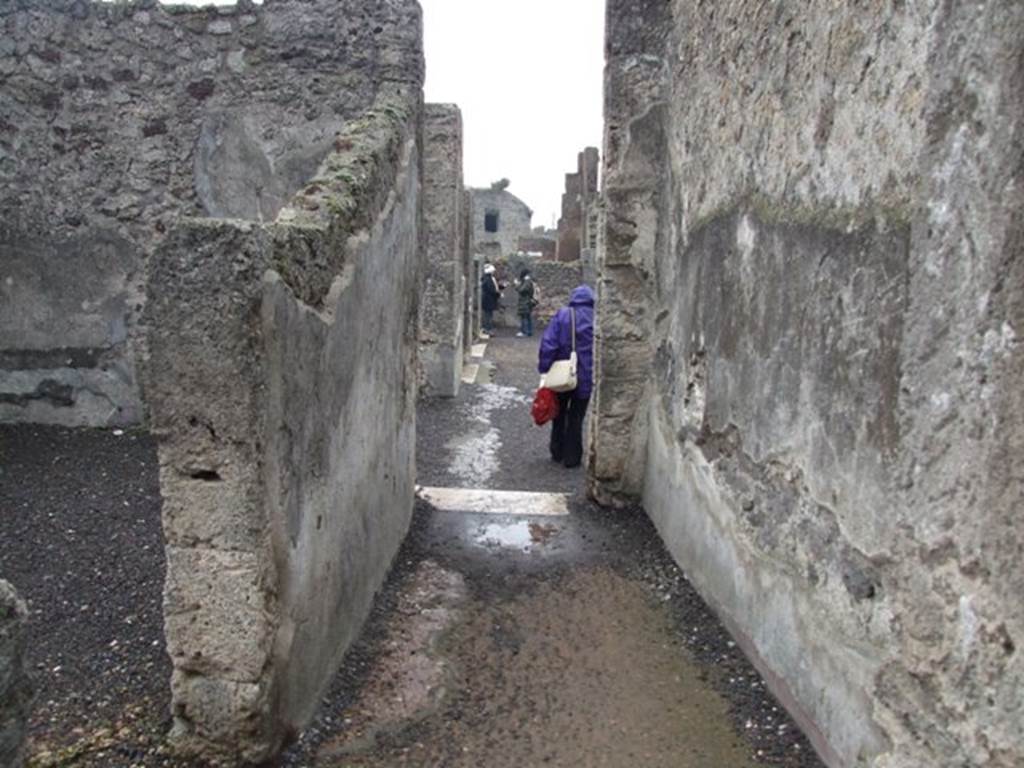 VI.6.1 House of Pansa.  December 2007.  Room 7, corridor, looking south to atrium.