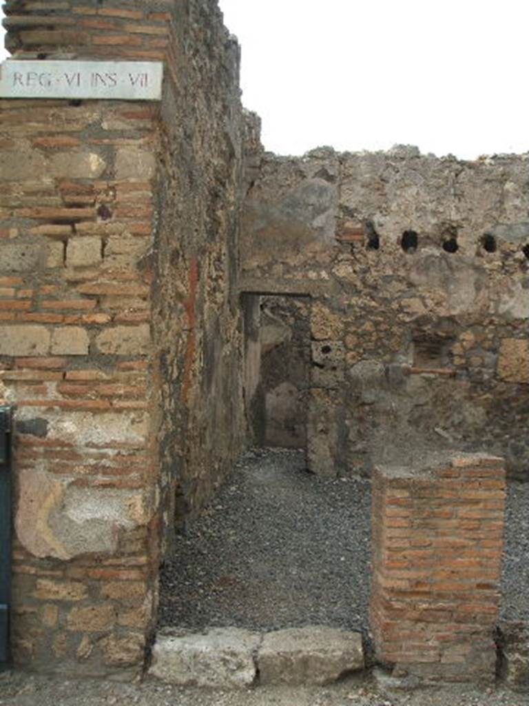 VI.7.4 Pompeii. May 2005. Site of steps to upper floor.