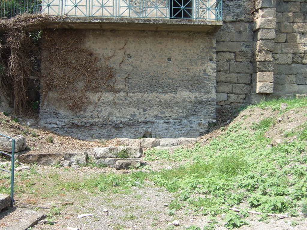 Looking north from end of Via di Mercurio, to base of Tower XI.