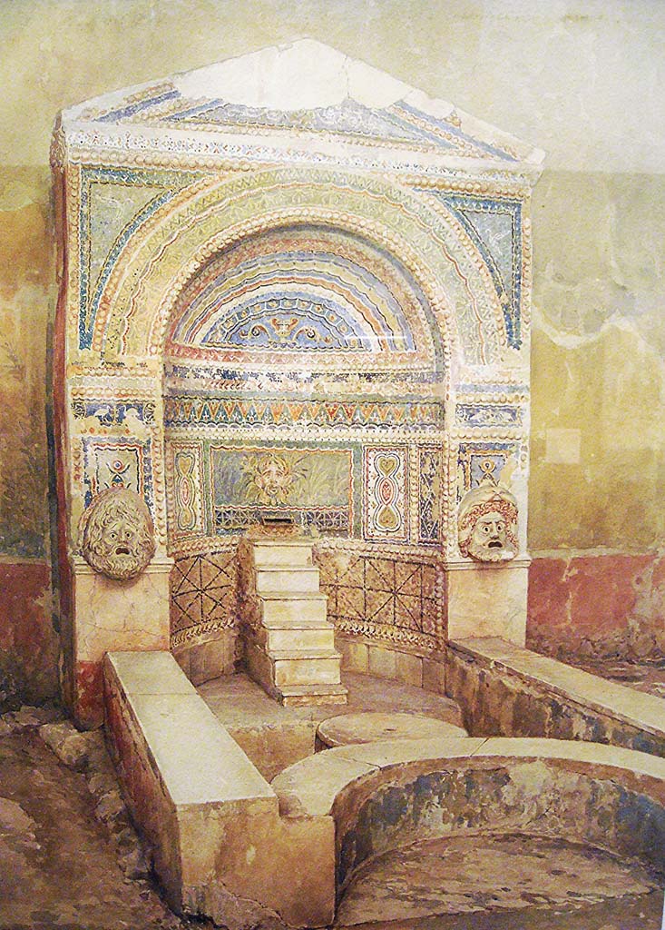 VI.8.22 Pompeii. Undated. House of the Great Fountain in Pompeii by Luigi Bazzani.