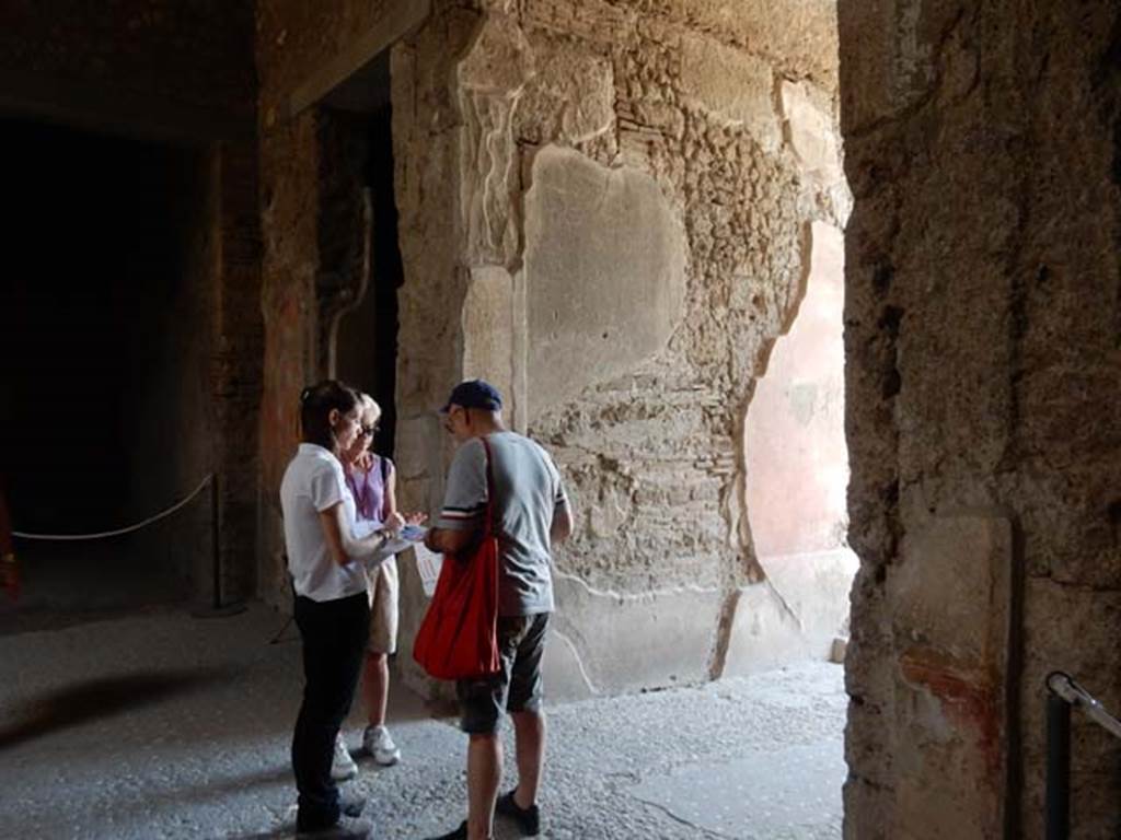 VI.8.23 Pompeii. May 2017. 
Looking towards north-east corner of atrium, with entrance doorway, centre right. Photo courtesy of Buzz Ferebee.

