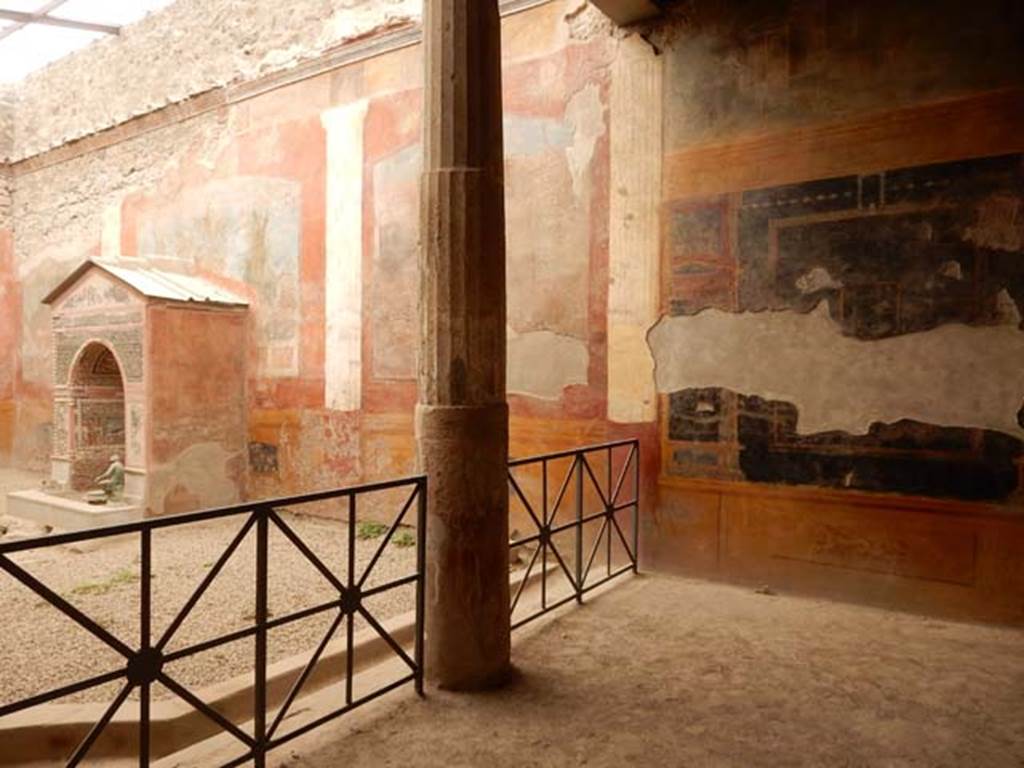 VI.8.23 Pompeii. May 2017. Looking towards west wall from north end of garden area. Photo courtesy of Buzz Ferebee.
