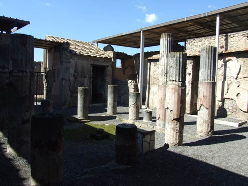 VI.9.6 Pompeii. March 2009. Room 3, looking north-west across the atrium, from room 8.