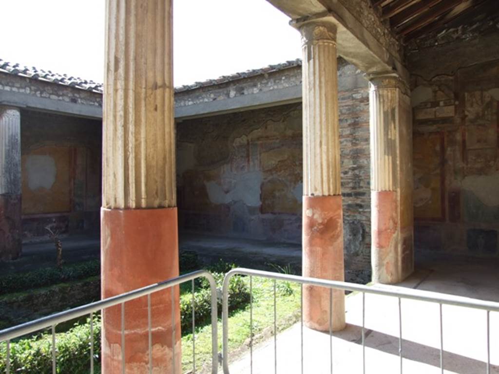 VI.9.6 Pompeii.  March 2009.  Room 6.  Peristyle.  West wall.