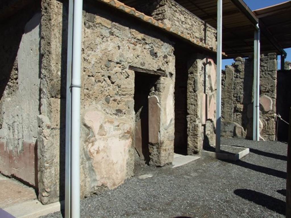 VI.9.6 Pompeii. March 2009. Room 3, looking north-east across atrium, to rooms on the north side.
