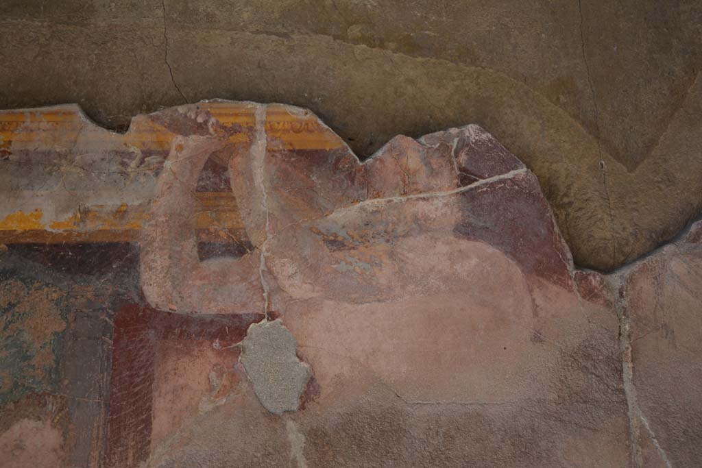 VI.11.10 Pompeii. December 2017. 
Room 42, detail of painted decoration from upper west wall at south end.
Foto Annette Haug, ERC Grant 681269 DCOR
