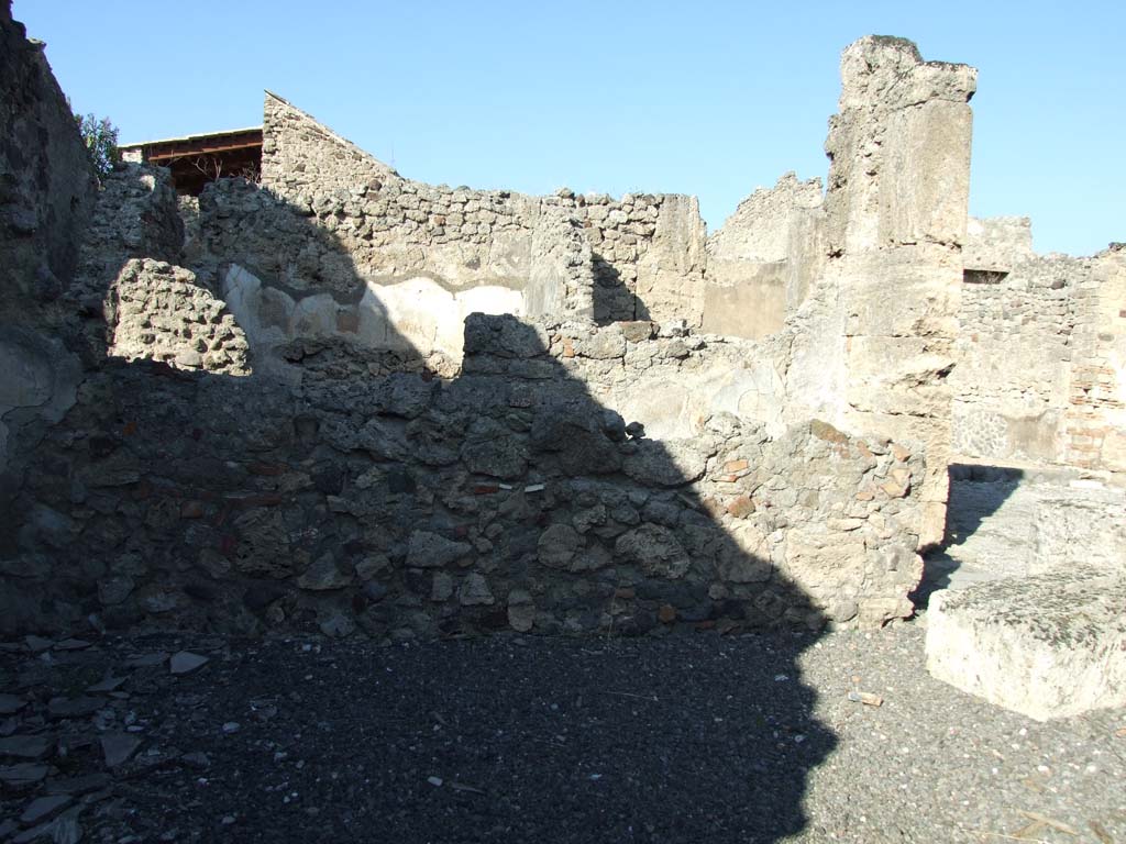 VI.14.12 Pompeii. December 2007. North side of oecus on west side of atrium of VI.14.12, taken from VI.14.10.