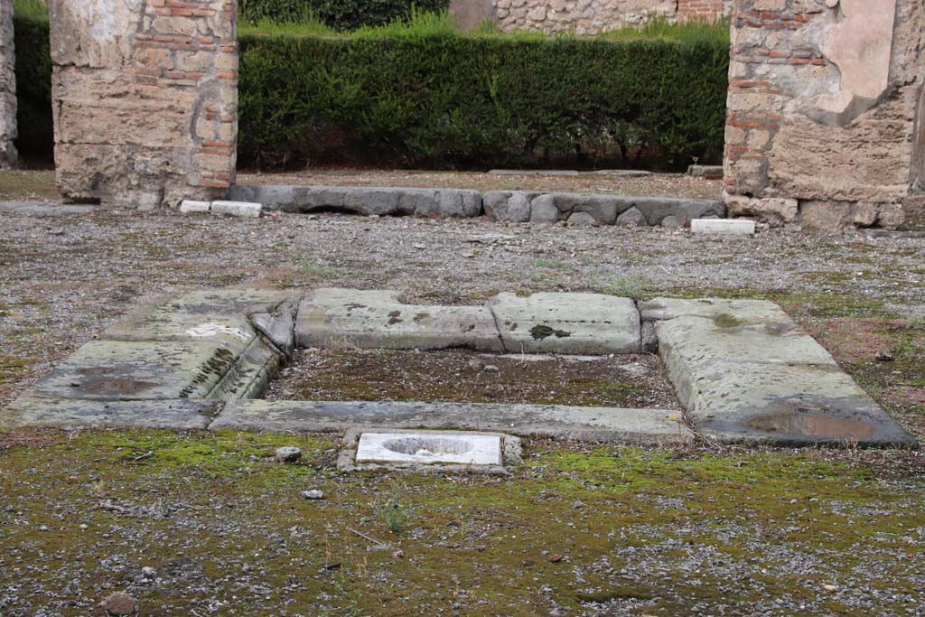 VI.14.12 Pompeii. October 2020. Looking north across impluvium in atrium. Photo courtesy of Klaus Heese.