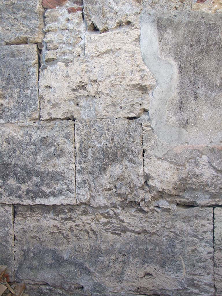 VI.14.43 Pompeii. December 2007. Room 11, on south side of entrance, looking towards west wall.
According to Bragantini, the north wall was seen to have a high red dado, with the walls above the dado painted white.
See Bragantini, de Vos, Badoni, 1983. Pitture e Pavimenti di Pompei, Parte 2. Rome: ICCD. (p.299, cubicolo ‘3’)
