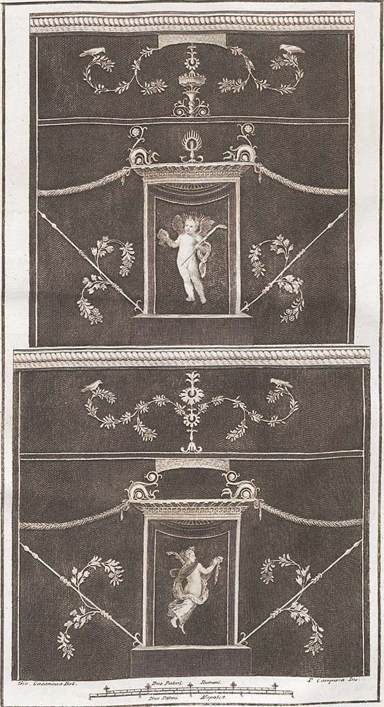 VI.17.9-11 Pompeii or Via Consolare. One zoccolo at the top, and the second below. ADE VII, 79, 353.