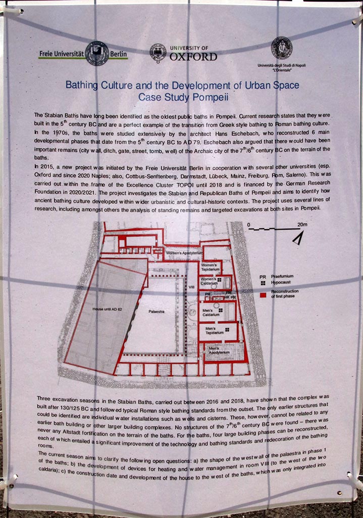 VII.1.8 Pompeii. September 2021. Information leaflet. Photo courtesy of Klaus Heese.