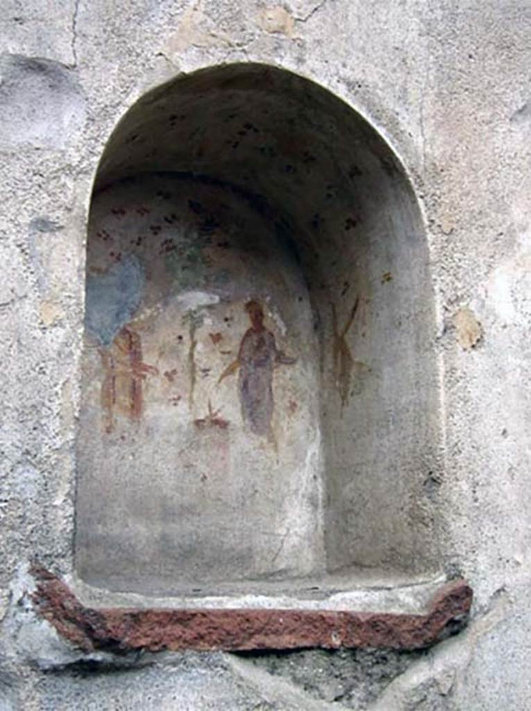 VII.1.46 Pompeii. December 2005. Room14. Niche lararium.