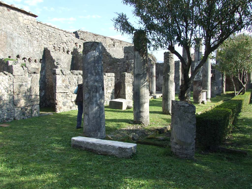 VII.4.31/51 Pompeii. March 2009. Looking south-east across the north and east portico.