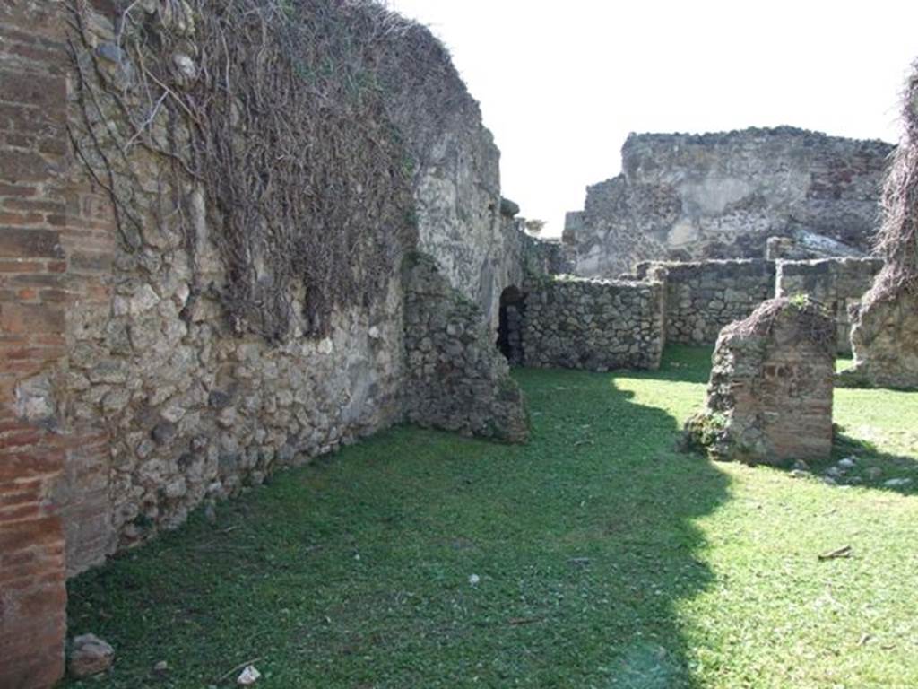 VII.4.39 Pompeii. March 2009. Looking south west from entrance, across shop to rear rooms.