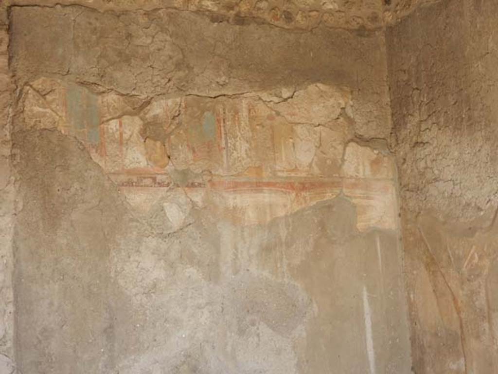 VII.7.5, Pompeii. May 2018. Exedra (u), looking towards north wall and remains of fresco painting. Photo courtesy of Buzz Ferebee.