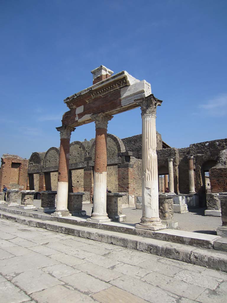 VII.8 Pompeii Forum. March 2012. 
Looking towards north-east corner of the Forum, from outside VII.9.7/8, the Macellum. Photo courtesy of Marina Fuxa.
