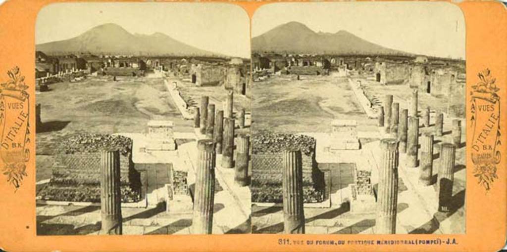 VII.8 Pompeii Forum. Undated stereoview. Looking north from south-east corner. Photo courtesy of Rick Bauer.
