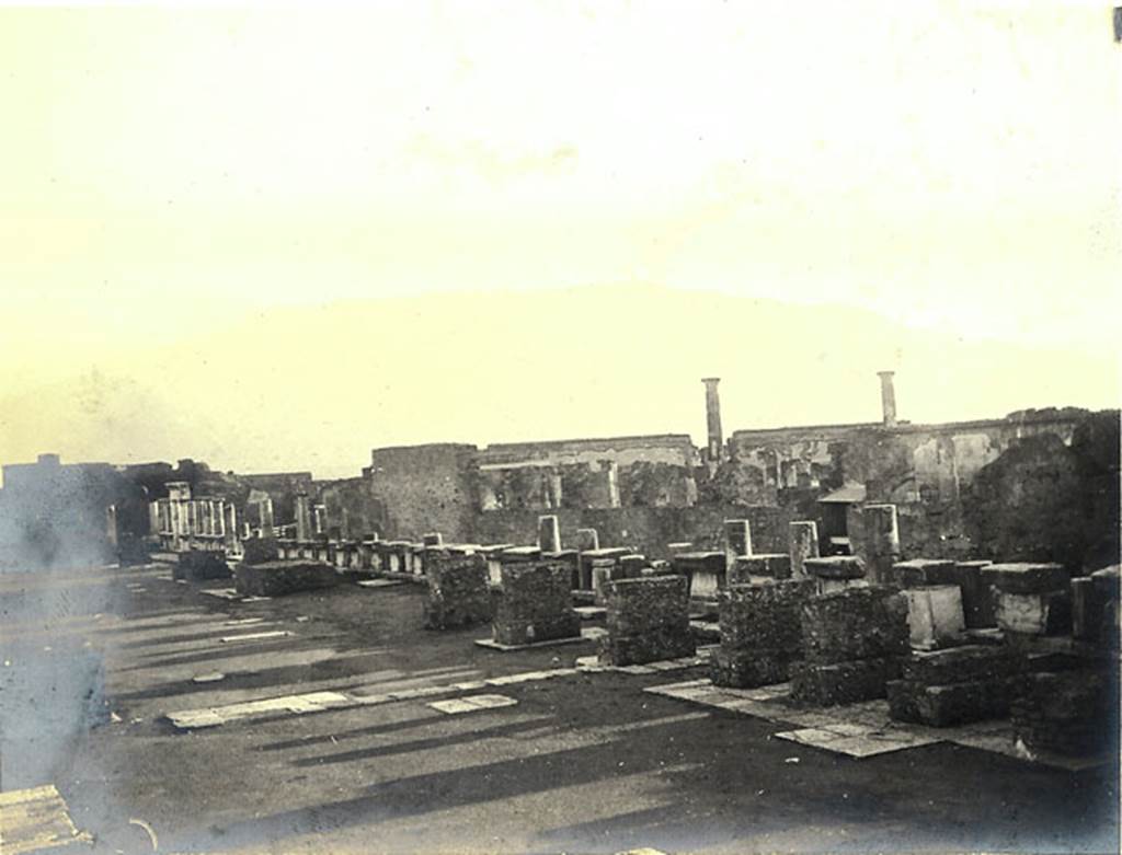 VII.8 Pompeii Forum. c.1909. Looking south along the west side. Photo courtesy of Rick Bauer.