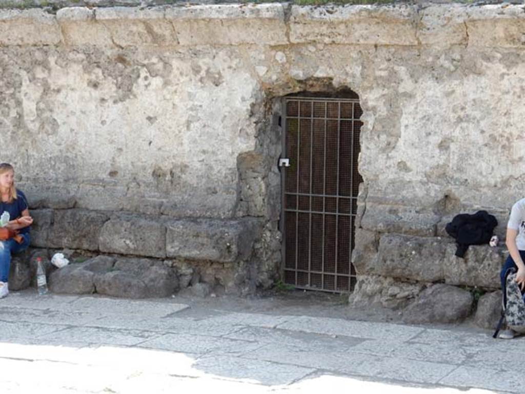 VII.8.1 Pompeii, May 2018. Doorway on east wall of Temple. Photo courtesy of Buzz Ferebee.