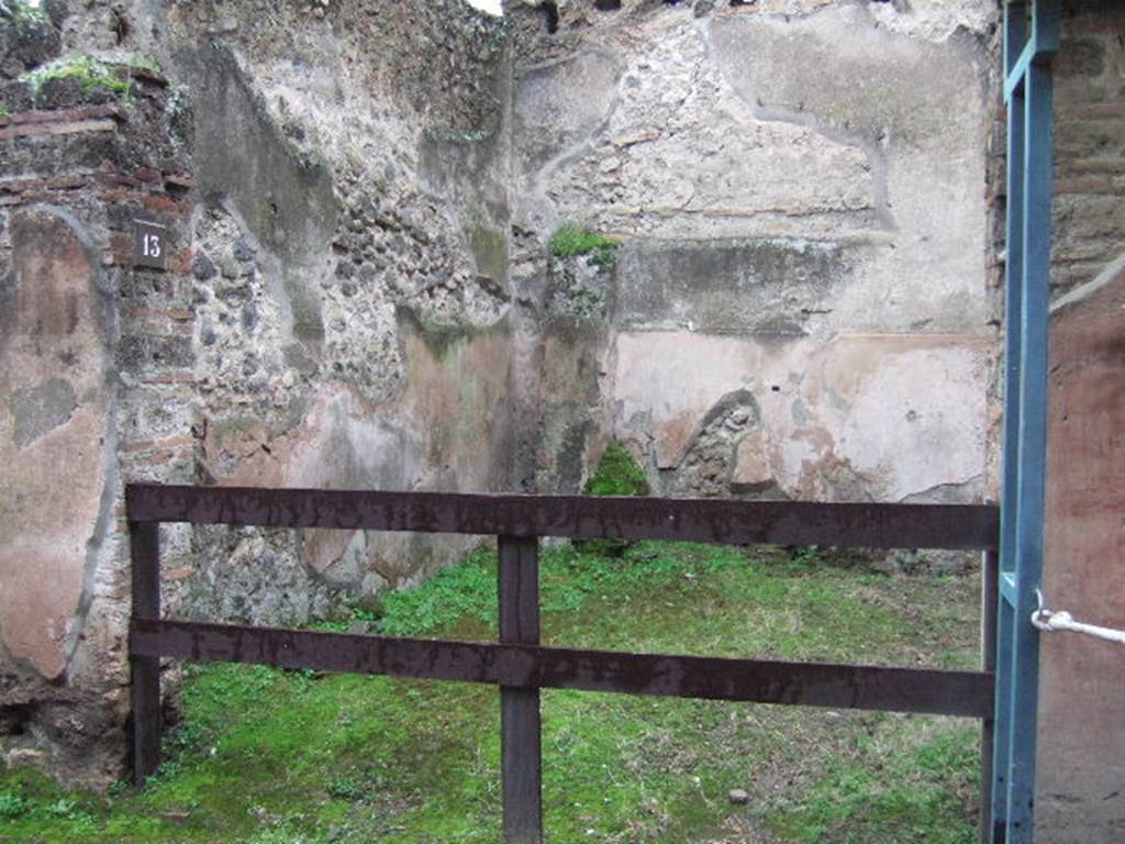 VII.11.13 Pompeii.  December 2006. South wall and south west corner.