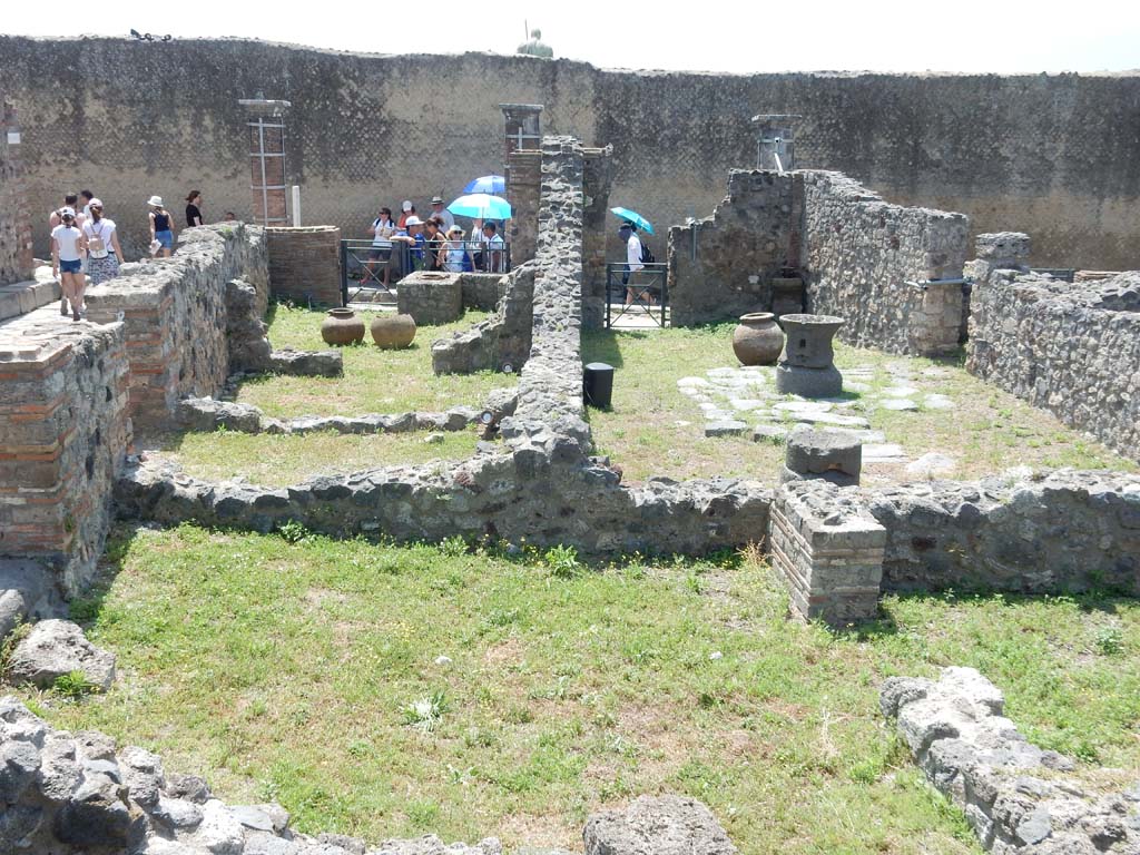 VII.16.7 Pompeii on left, and VII.16.6 on right. June 2019. Looking south from VII.16.8. Photo courtesy of Buzz Ferebee.